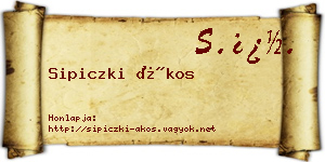 Sipiczki Ákos névjegykártya